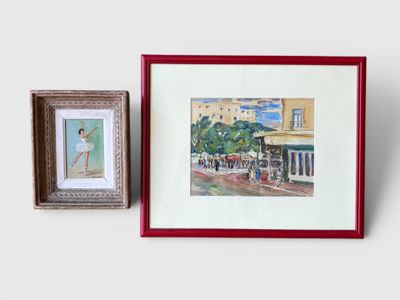 two paintings on the wall next to each other