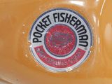 a close up of a motorcycle with a sticker on it