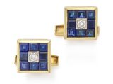 a pair of sapphire and diamond cufflinks