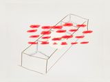 an image of a drawing of a box with a lot of red dots