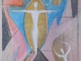 une image représentant un tableau sur lequel figure une personne avec une croix
