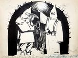 an image of a black and white drawing of a man and a woman