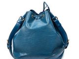 louis vuitton blue epi leather bucket bag