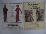 deux affiches de cinéma représentant une femme en robe rouge et un homme en manteau marron