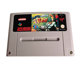 a nintendo super nintendo game on a white surface
