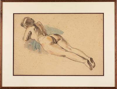 une image représentant le dessin d'une femme nue allongée sur le ventre