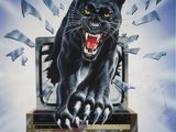 une image représentant une peinture d'une panthère noire posée sur un ordinateur