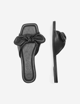 ONLY - Sandales Mules ONLMILLIE-3 PU BOW - Noir - Pointure 4…