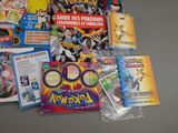 some of the pokemon cards are on display on the table