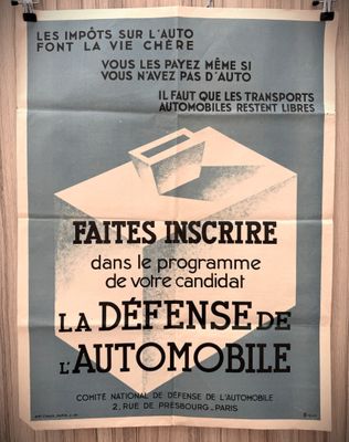 french poster for the defense automobile automobile