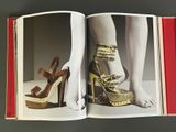 a book with a picture of a woman ' s shoes on it