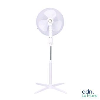 an image of a white fan on a stand with a white base
