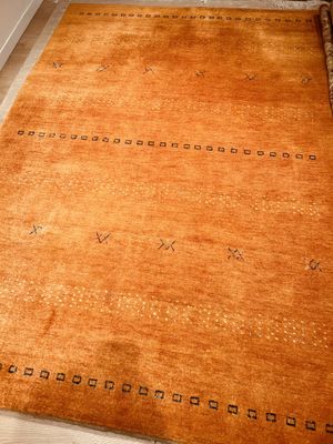 Tapis moderne fait main couleur uni orange 230 x 160