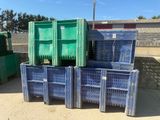 many plastic containers stacked on top of each other