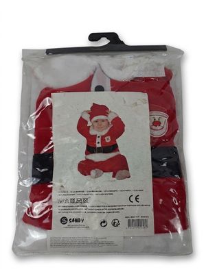 Décoration de Noël représentant le Père Noël dans un sac, sur fond blanc