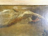 une photo d'un tableau représentant un animal mort gisant au sol
