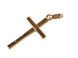 gold plated cross pendant on a white background
