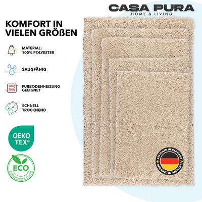 FLOORDIREKT - Tapis de bain SKY - 80x150cm - Ivory - Texture…