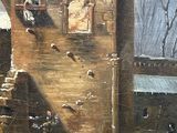 a painting of a man riding a horse in front of a castle