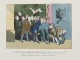 a drawing of a group of men in suits and ties
