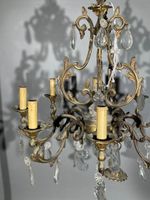 Lustre montgolfière électrifié en bronze doré à dix bras et … (photo 6)