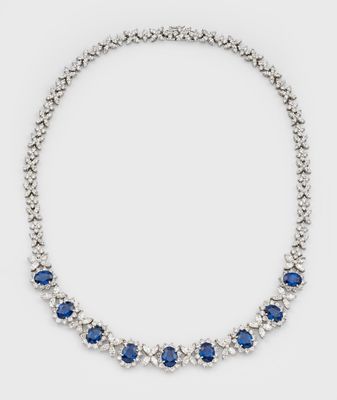 a sapphire and diamond necklace, by business