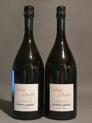 deux bouteilles de vin posées l'une à côté de l'autre sur une table