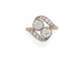 a diamond and eighteen karat gold ring