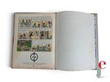 an open book with a picture of a cartoon on it