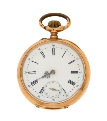 an old gold pocket watch with roman numerals and roman numerals on the face