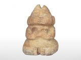 an image of a stone statue of a bear on a white background