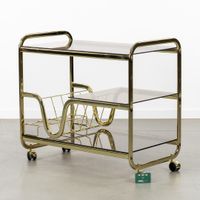 Chariot de service ou chariot de bar, avec porte-bouteilles … (photo 2)