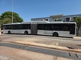 a bus that is parked on the side of the road
