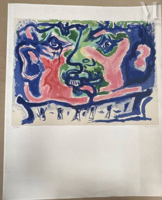 an image of a painting on a piece of paper hanging on a wall