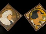 tableau représentant une femme et un homme sur fond noir