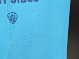 a blue box with a picture of a bus on it