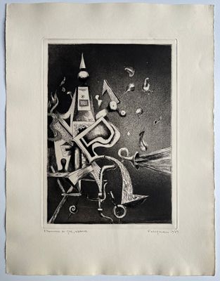 photographie en noir et blanc représentant une image d'une horloge et de divers objets