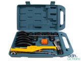 a blue case with tools in it on a white background