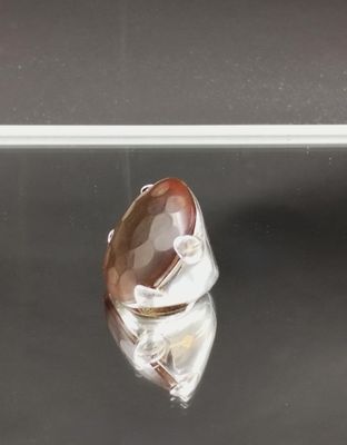 une photo d'une bague sertie d'une pierre marron