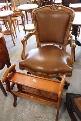 a chair that is sitting next to a table
