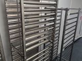 a lot of racks that are lined up in a room