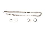 a close up of a chain with rings and a ring on it