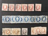 a collection of stamps from different countries on a black background