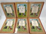 four children ' s books with pictures of horses and jockeys on them