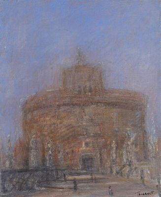 Hervé THIBAULT (né en 1944) Rome, Le château Saint-Ange Huil… - Photo 1