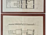 two drawings of a plan of a building and a plan of a building