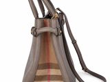 the small vintage check and leather bucket bag