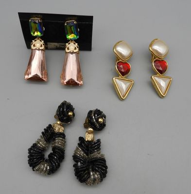 3 paires de clips vintage