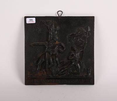 Plaque murale en fonte de fer représentant les français à Wa…