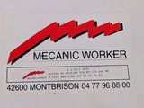 a sign that says mechanic worker on the side of a box
